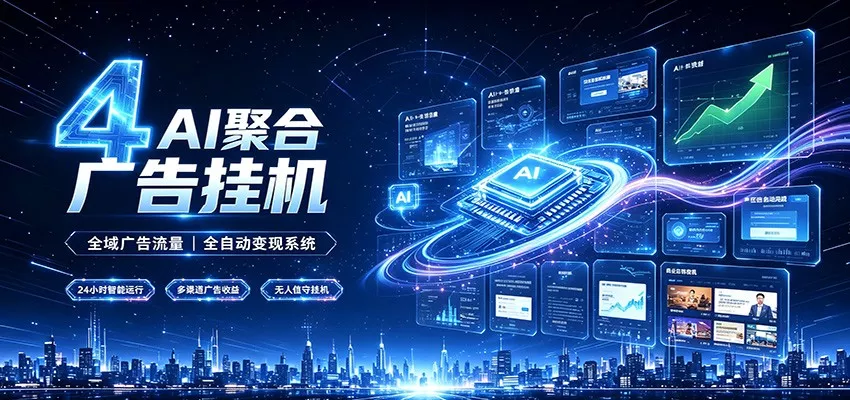 全域广告流量聚合,AI无人挂机稳赚佣金,打造长期稳定被动收入副业-奇点库