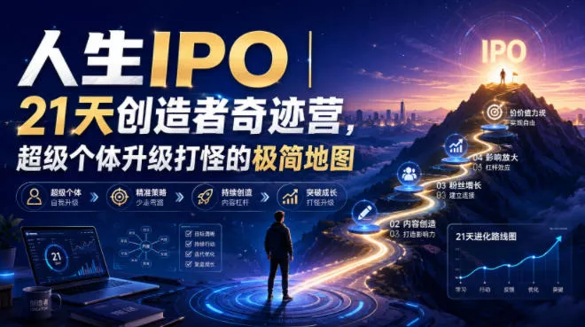 人生IPO︱21天创造者奇迹营，超级个体升级打怪的极简地图-奇点库