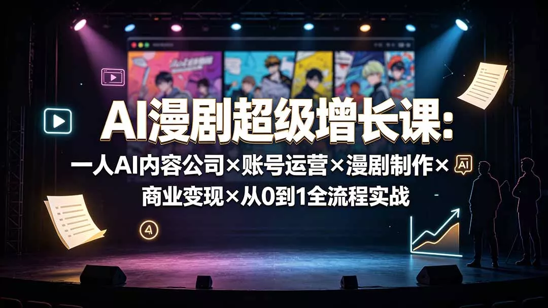 AI漫剧超级增长课：一人AI内容公司×账号运营×漫剧制作×商业变现×从0到1全流程实战-奇点库
