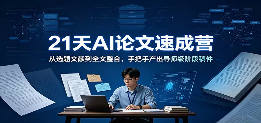 21天AI论文速成营：从选题文献到全文整合，手把手产出导师级阶段稿件-奇点库