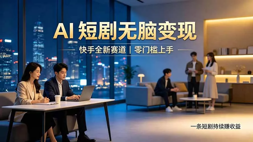 别乱找副业了，快手 AI 短剧零门槛长久被动增收-奇点库