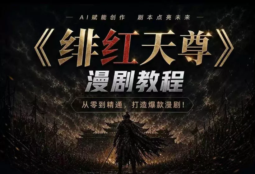 绯红天尊AI漫剧系统教程｜从零入门到精通，工具运用+剧本创作+爆款逻辑+提示词素材+镜头剪辑，全套爆款漫剧落地实战课-奇点库