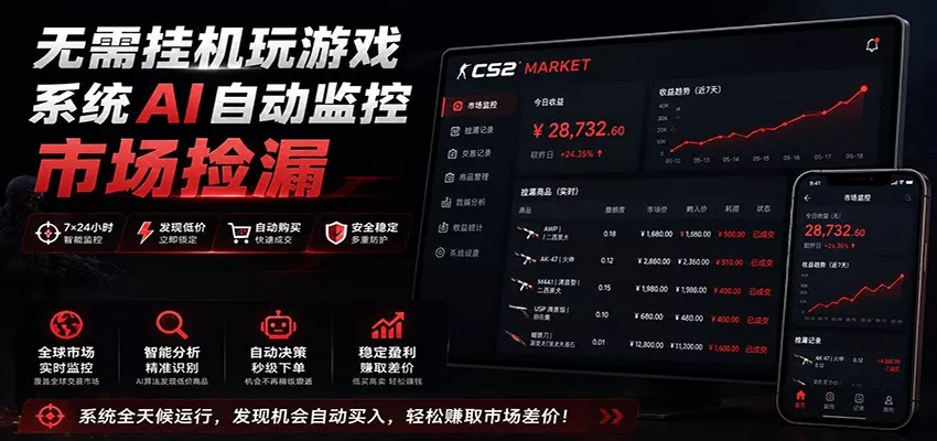 系统AI自动监控市场捡漏，不用玩游戏，只需要一部手机，支持任何形式数据验证-奇点库