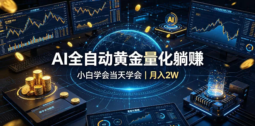 AI全自动黄金量化躺賺：小白学会当天学会，月入2W！【揭秘】-奇点库
