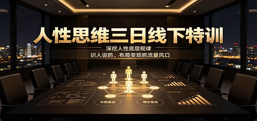 人性思维三日线下特训：深挖人性底层规律，识人设防、布局变现抓流量风口-奇点库