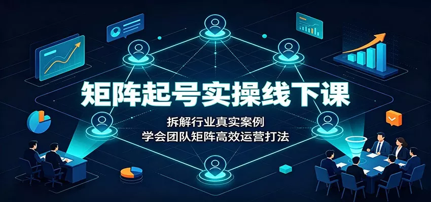 矩阵起号实操线下课：拆解行业真实案例，学会团队矩阵高效运营打法-奇点库