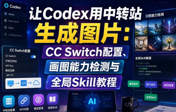 让Codex用中转站生成图片：CC Switch配置、画图能力检测与全局Skill教程-奇点库