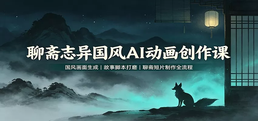 聊斋志异国风AI动画创作课：国风画面生成，故事脚本打磨，聊斋短片制作全流程-奇点库