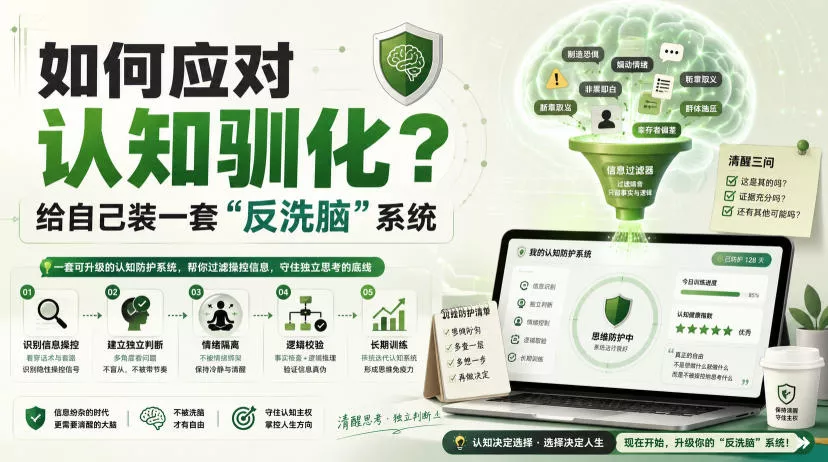付费文章：如何应对认知驯化？给自己装一套“反洗脑”系统-奇点库
