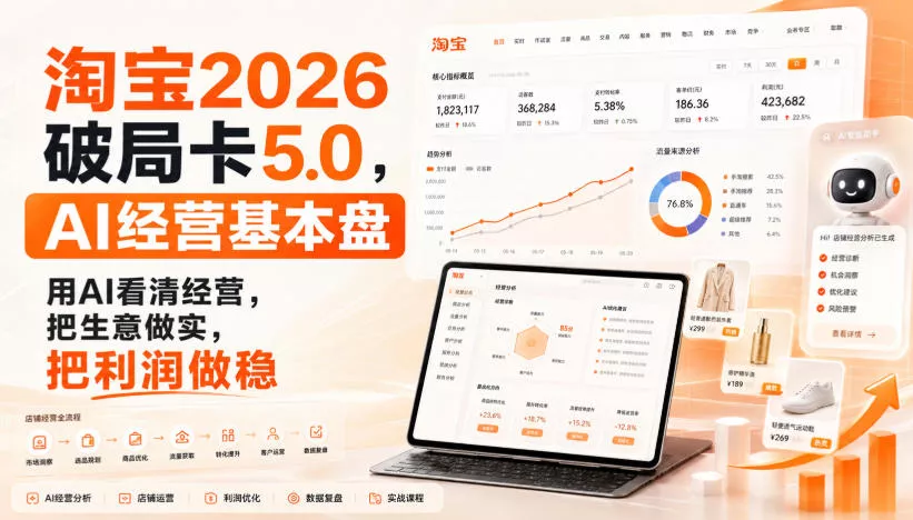 智篆商业-淘宝2026破局卡5.0，AI经营基本盘，用AI看清经营，把生意做实，把利润做稳-奇点库