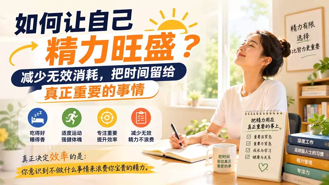 付费文章：如何让自己精力旺盛？减少无效消耗，把时间留给真正重要的事情-奇点库