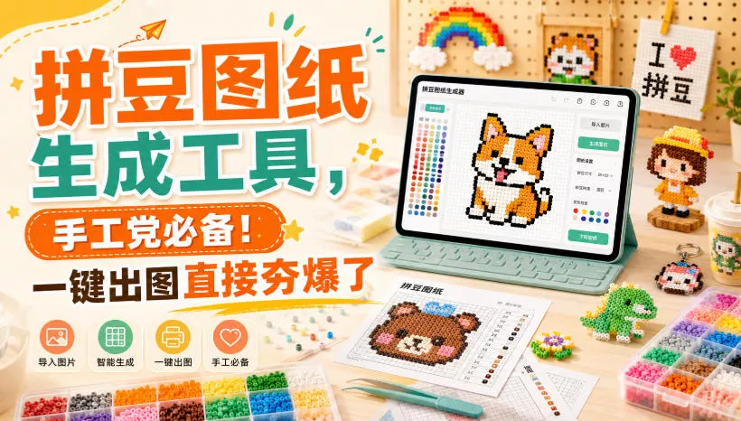 拼豆图纸生成工具，手工党必备！一键出图直接夯爆了-奇点库