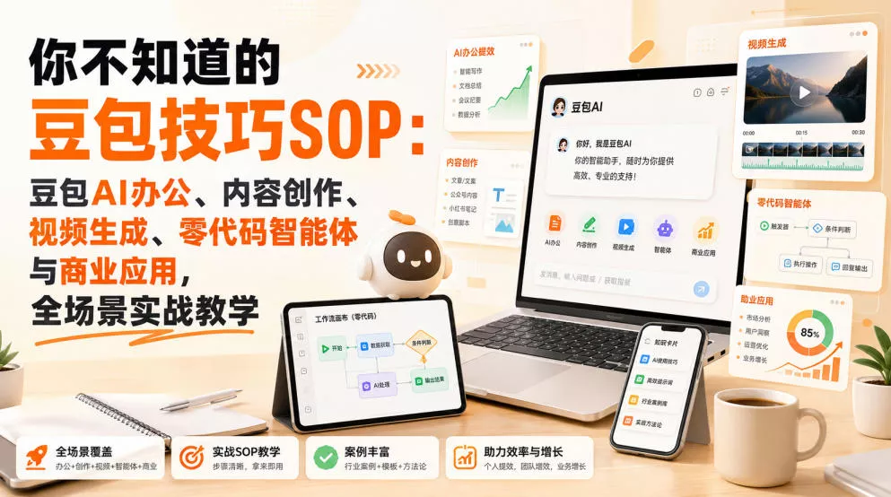 你不知道的豆包技巧SOP：豆包AI办公、内容创作、视频生成、零代码智能体与商业应用，全场景实战教学-奇点库