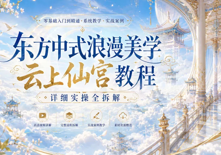 东方中式浪漫美学云上仙宫教程，详细实操全拆解-奇点库