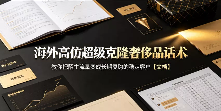 海外高仿超级克隆奢侈品话术，教你把陌生流量变成长期复购的稳定客户【文档】-奇点库
