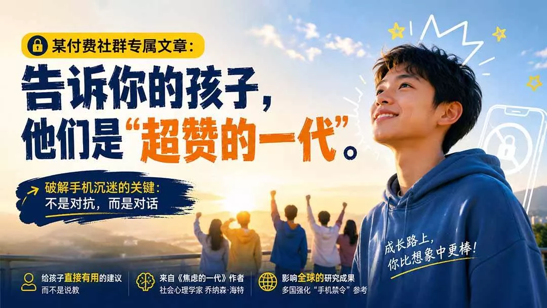 （20222期）某付费社群专属文章：告诉你的孩子，他们是“超赞的一代”。-奇点库