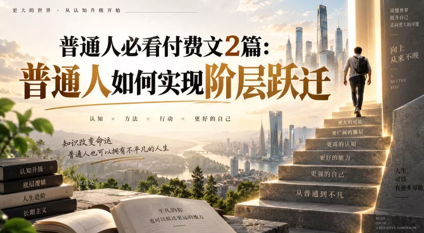 普通人必看付费文2篇：普通人如何实现阶层跃迁-奇点库