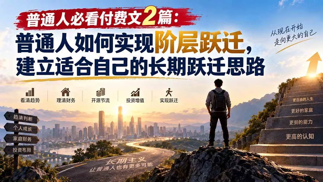 （20262期）普通人必看付费文2篇：普通人如何实现阶层跃迁，建立适合自己的长期跃迁思路-奇点库