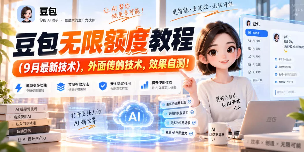 豆包无限额度教程（9月最新技术），外面传的技术，效果自测！-奇点库