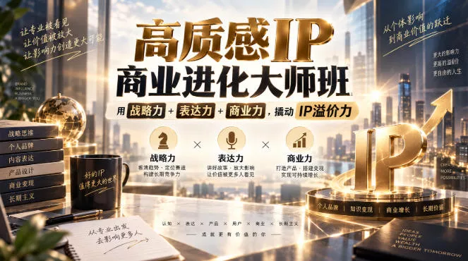 高质感IP商业进化大师班，用战略力+表达力+商业力，撬动IP溢价力-奇点库