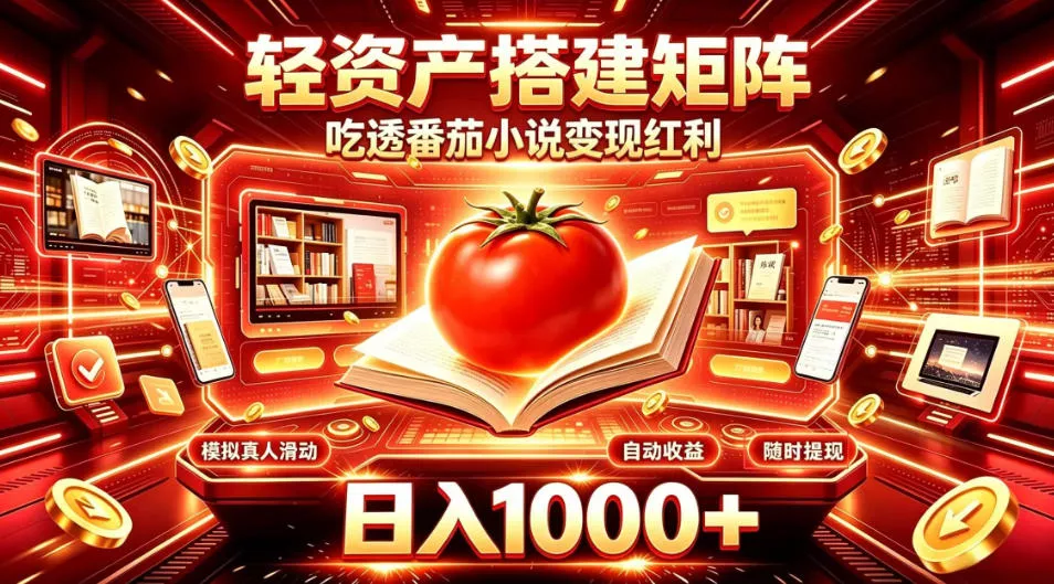 轻资产搭建矩阵，吃透番茄小说变现红利，日入1000+，支持无限矩阵放大【揭秘】-奇点库