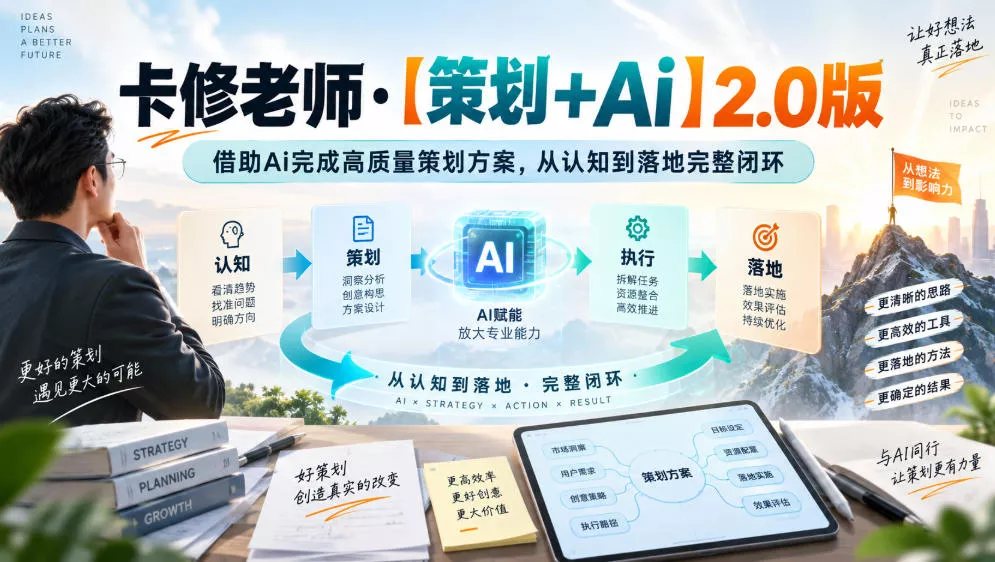 卡修老师·【策划+Ai】2.0版借助Ai完成高质量策划方案，从认知到落地完整闭环-奇点库