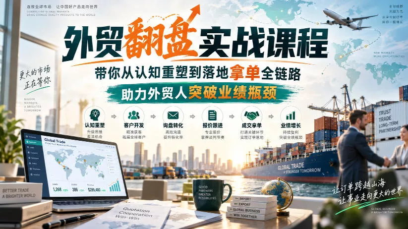 外贸翻盘实战课程，带你从认知重塑到落地拿单全链路，助力外贸人突破业绩瓶颈-奇点库
