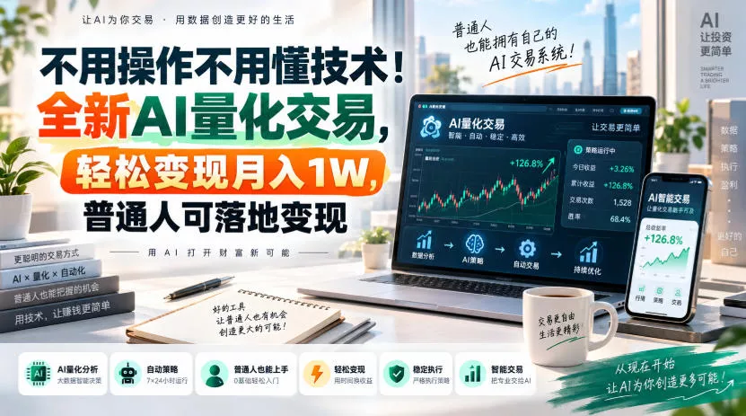 不用操作不用懂技术！全新AI量化交易，轻松变现月入1W，普通人可落地变现！【揭秘】-奇点库