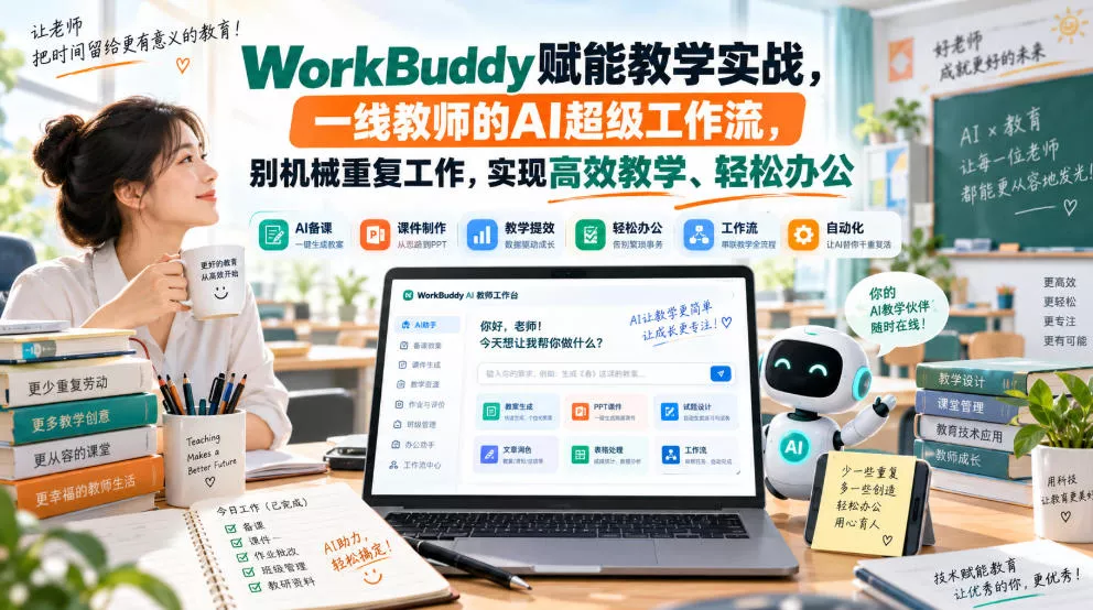 WorkBuddy赋能教学实战，一线教师的AI超级工作流，别机械重复工作，实现高效教学、轻松办公-奇点库