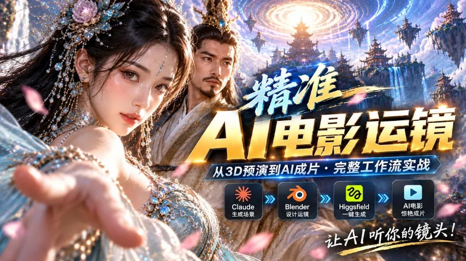 AI视频终于能精准运镜了！Claude+Blender+Higgsfield免费插件实测-奇点库
