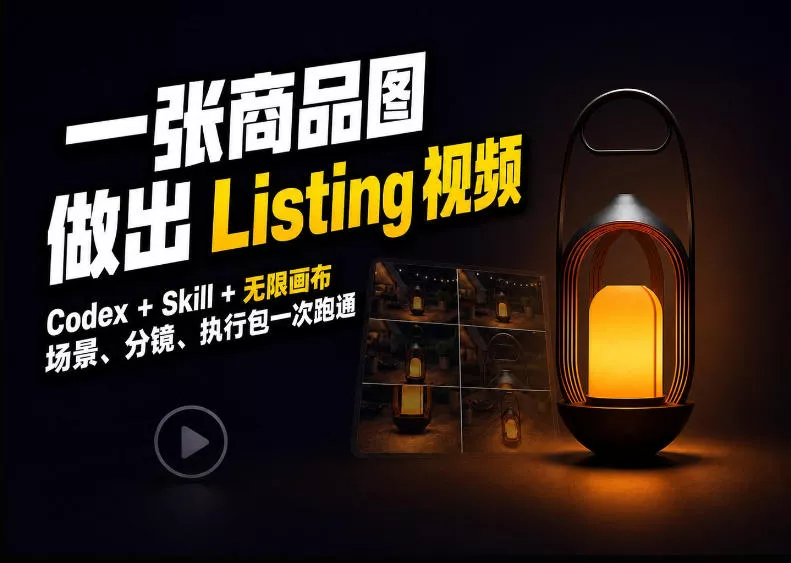 Codex+无限画布，把一张商品图变成可执行的Amazon Listing视频-奇点库