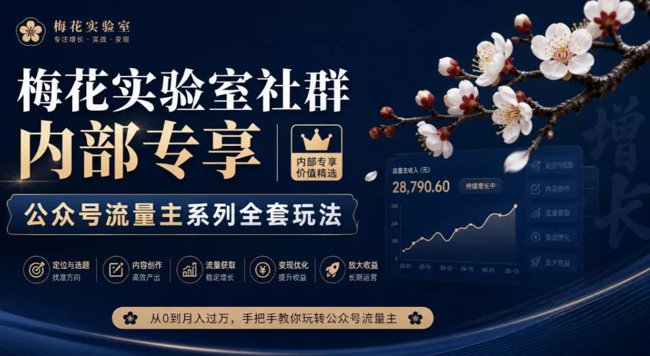 梅花实验室社群内部专享-公众号流量主系列全套玩法-奇点库