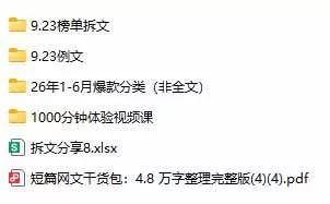 (20635期)某社群百人拆文交流群付费资源:千本爆款短篇拆解+每日拆文案例+网感训练+原创写作方法 (持续更新) (20635期)某社群百人拆文交流群付费资源:千本爆款短篇拆解+每日拆文案例+网感训练+原创写作方法 (持续更新)