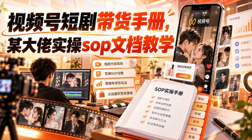 视频号短剧带货手册,某大佬实操sop文档教学 视频号短剧带货手册,某大佬实操sop文档教学