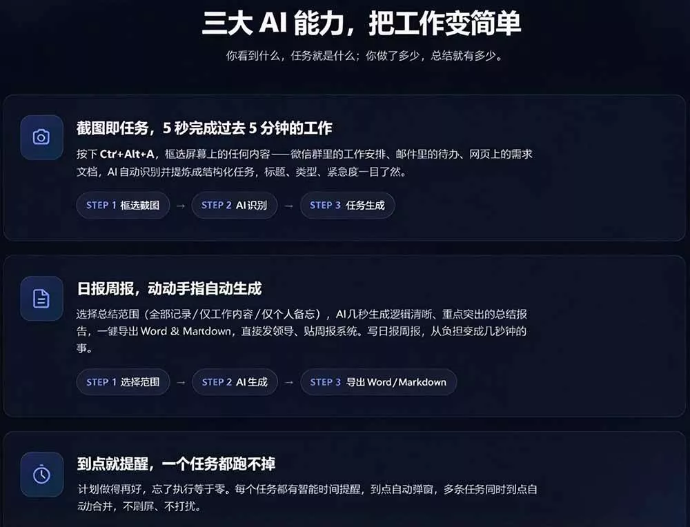 （20697期）天天写日报周报写到头疼？截图一键选屏幕内容，AI 自动把它变成结构化任务，极简工作日记