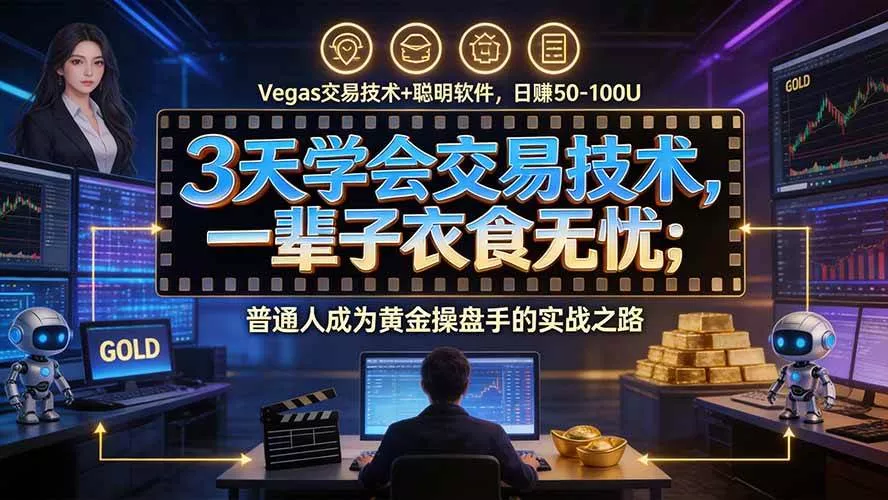 （20720期）3天学会做交易，普通人快速成为操盘手” Vegas交易系统+聪明软件 ， 日赚50-1000U， 长期稳定，小白轻松上手-奇点库