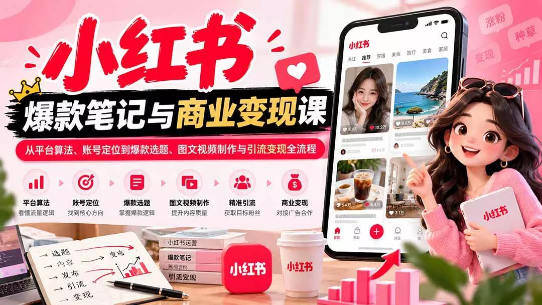 (20709期)2026小红书爆款笔记与商业变现课:从平台算法、账号定位到爆款选题、图文视频制作与引流变现全流程 (20709期)2026小红书爆款笔记与商业变现课:从平台算法、账号定位到爆款选题、图文视频制作与引流变现全流程