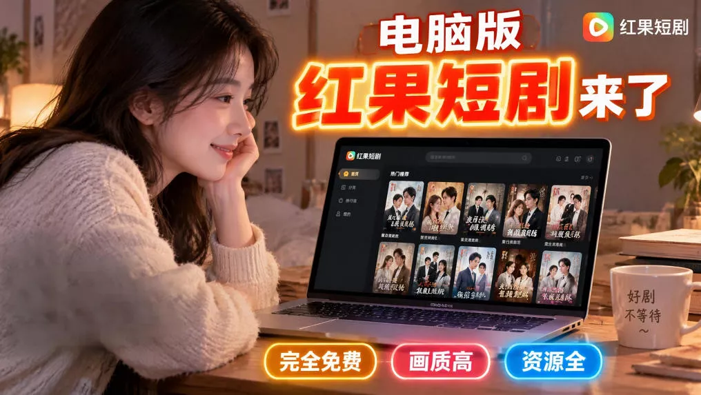 手机看短剧费眼？电脑版红果短剧来了，完全免费、画质高、资源全-奇点库