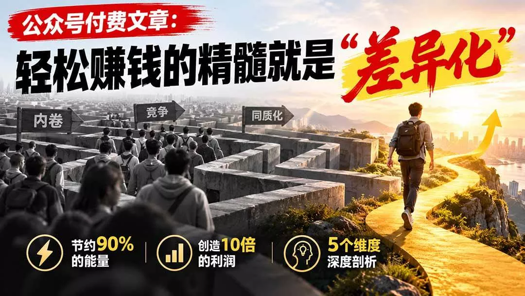 （20779期）公众号付费文章：轻松赚钱的精髓就是“差异化”-奇点库