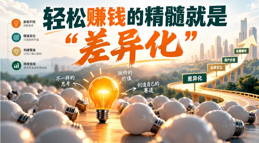 某公众号付费文章：轻松賺钱的精髓就是“差异化”-奇点库
