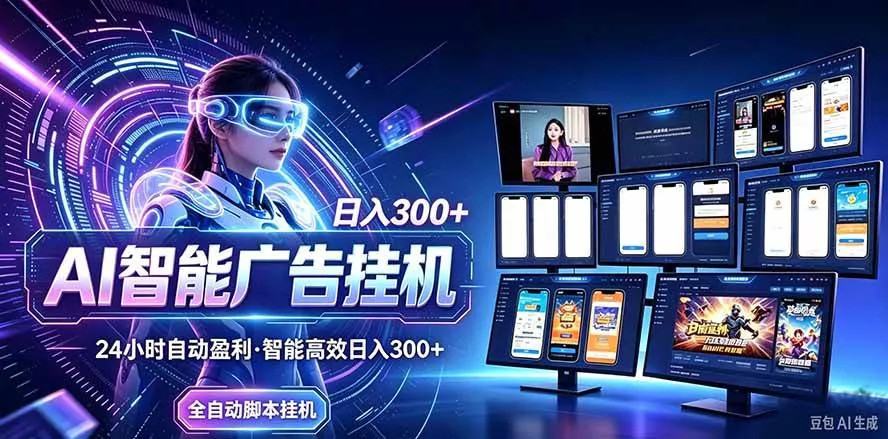 （20900期）24小时AI广告挂机｜在家就能做的被动副业-奇点库