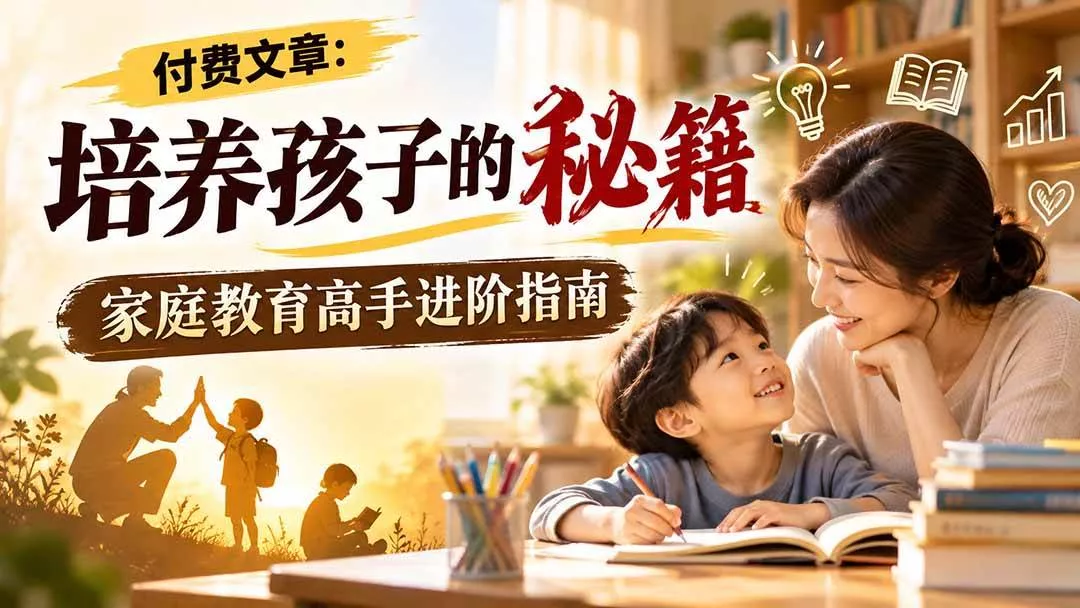 （20919期）付费文章：培养孩子的秘籍，家庭教育高手进阶指南-奇点库