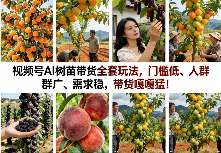 视频号AI树苗带货全套玩法，门槛低、人群广、需求稳，带货嘎嘎猛！（更新1014）-奇点库