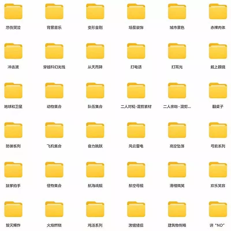 （21008期）【影视剪辑素材合集】15800+高清混剪卡点｜热门影视精彩片段｜人物/城市/场景全覆盖，中文分类清晰