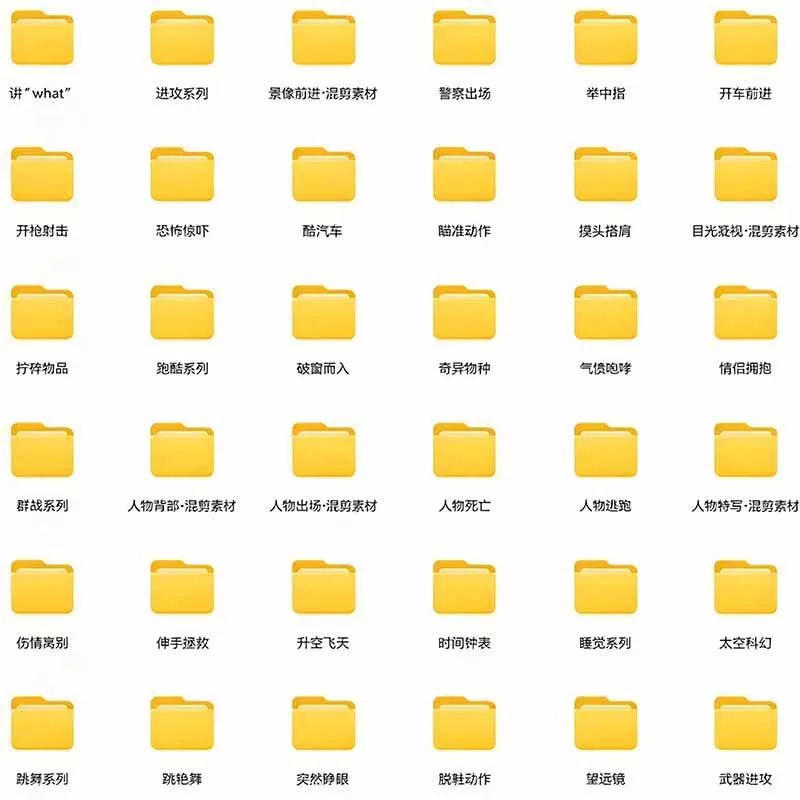 （21008期）【影视剪辑素材合集】15800+高清混剪卡点｜热门影视精彩片段｜人物/城市/场景全覆盖，中文分类清晰