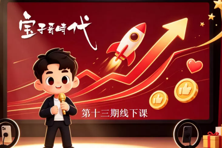 宝子哥抖音直播第13期VIP线下课9月5-6日，26年最值得看的直播课程，快速突破直播间流量瓶颈，打造高效起号闭环-奇点库
